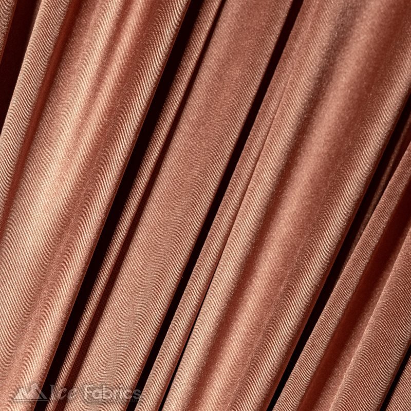 Casino 4 Way Stretch Satin Fabric Shiny Rose Gold Silky SpandexICE FABRICSICE FABRICS1 Yard Rose GoldBy The Yard (60" Wide)Thick and HeavyCasino Shiny Rose Gold Spandex 4 Way Stretch Satin Fabric ICE FABRICS