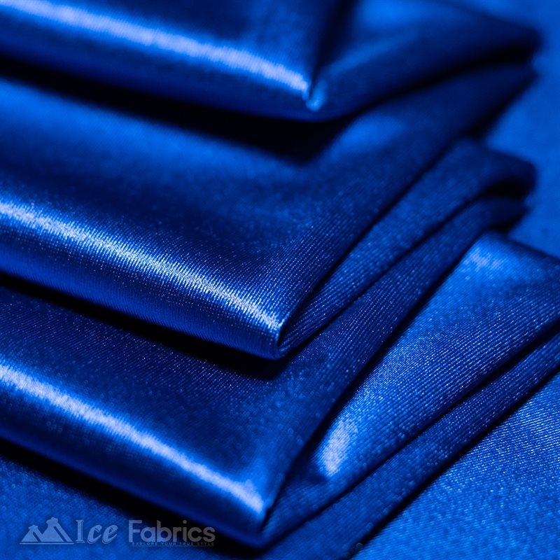 Casino 4 Way Stretch Satin Fabric Shiny Royal Blue Silky SpandexICE FABRICSICE FABRICS1 Yard Royal BlueBy The Yard (60" Wide)Thick and HeavyCasino Shiny Royal Blue Spandex 4 Way Stretch Satin Fabric ICE FABRICS