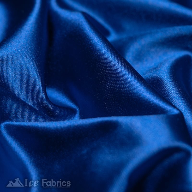 Casino 4 Way Stretch Satin Fabric Shiny Royal Blue Silky SpandexICE FABRICSICE FABRICS1 Yard Royal BlueBy The Yard (60" Wide)Thick and HeavyCasino Shiny Royal Blue Spandex 4 Way Stretch Satin Fabric ICE FABRICS