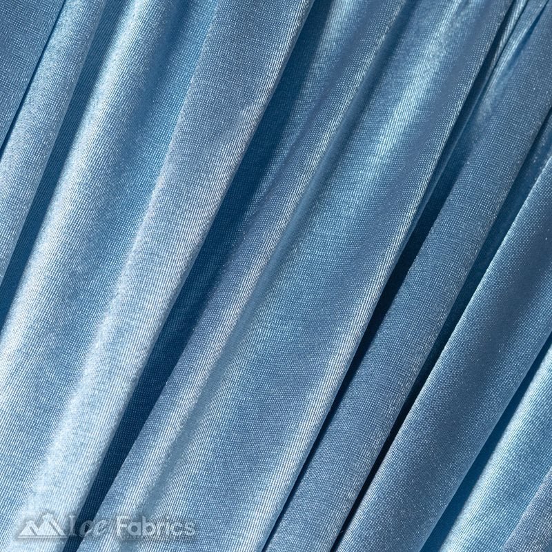 Casino 4 Way Stretch Satin Fabric Shiny Sky Blue Silky SpandexICE FABRICSICE FABRICS1 Yard Sky BlueBy The Yard (60" Wide)Thick and HeavyCasino Shiny Sky Blue Spandex 4 Way Stretch Satin Fabric ICE FABRICS