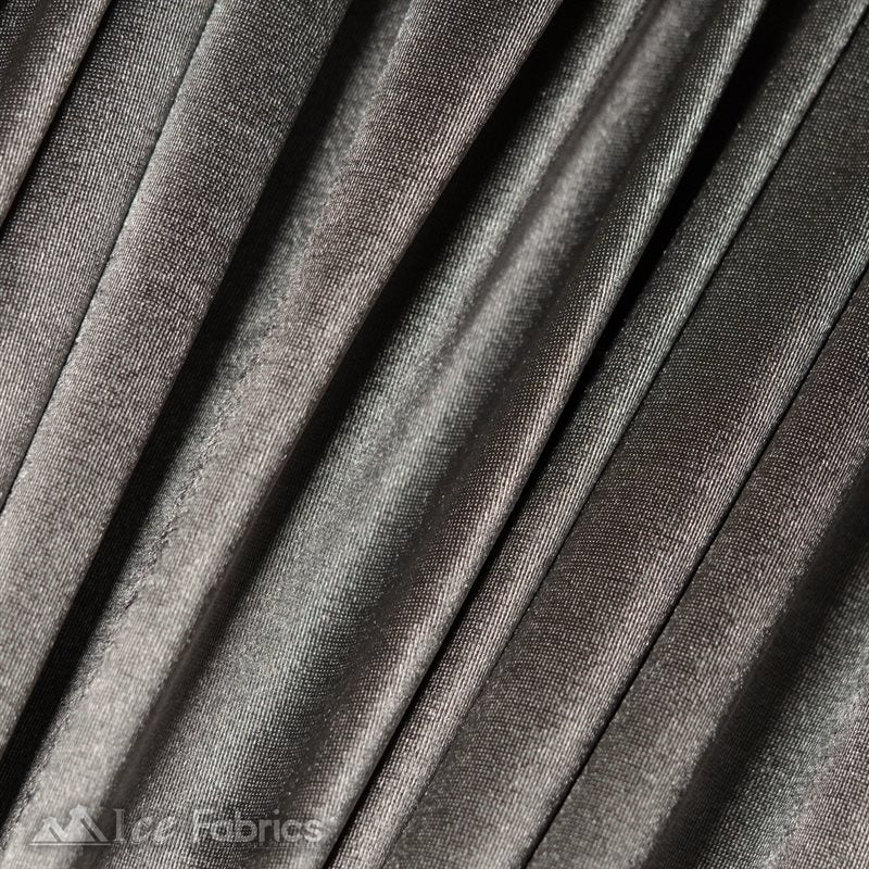 Casino 4 Way Stretch Silky Wholesale Dark Grey Satin FabricICE FABRICSICE FABRICS1 Yard Dark GreyBy The Yard (60" Wide)Thick and HeavyCasino Shiny Dark Grey Spandex 4 Way Stretch Satin Fabric ICE FABRICS