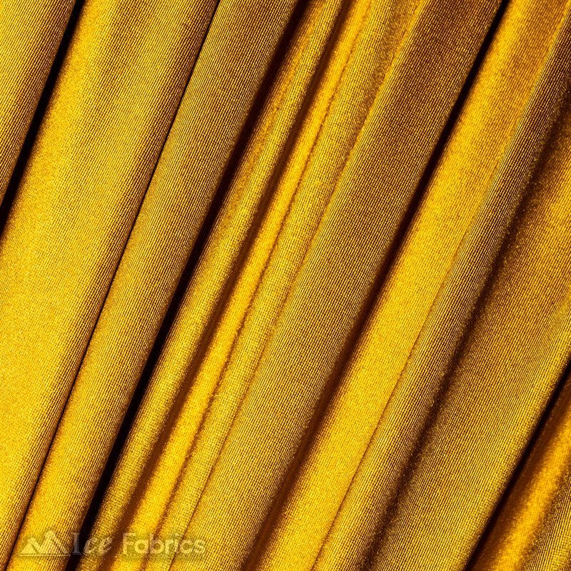 Casino 4 Way Stretch Silky Wholesale Gold Satin FabricICE FABRICSICE FABRICS1 Yard GoldBy The Yard (60" Wide)Thick Shiny and HeavyWholesale (Minimum Purchase 20 Yards)Casino Shiny Gold Spandex 4 Way Stretch Satin Fabric ICE FABRICS