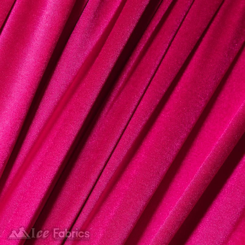 Casino 4 Way Stretch Silky Wholesale Hot Pink Satin FabricICE FABRICSICE FABRICS1 Yard Hot PinkBy The Yard (60" Wide)Thick and HeavyWholesale (Minimum Purchase 20 Yards)Casino Shiny Hot Pink Spandex 4 Way Stretch Satin Fabric ICE FABRICS