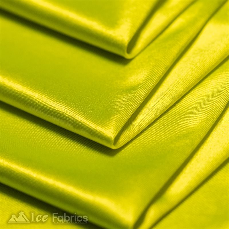 Casino 4 Way Stretch Silky Wholesale Neon Yellow Satin FabricICE FABRICSICE FABRICS1 Yard Neon YellowBy The Yard (60" Wide)Thick Shiny and HeavyWholesale (Minimum Purchase 20 Yards)Casino Shiny Neon Yellow Spandex 4 Way Stretch Satin Fabric ICE FABRICS