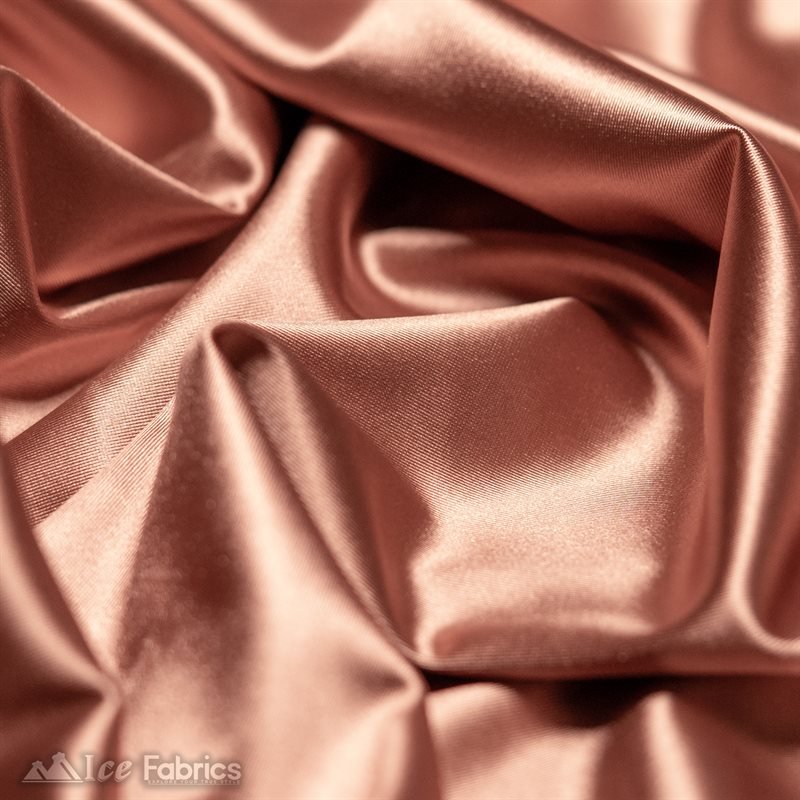 Casino 4 Way Stretch Silky Wholesale Rose Gold Satin FabricICE FABRICSICE FABRICS1 Yard Rose GoldBy The Yard (60" Wide)Thick Shiny and HeavyWholesale (Minimum Purchase 20 Yards)Casino Shiny Rose Gold Spandex 4 Way Stretch Satin Fabric ICE FABRICS