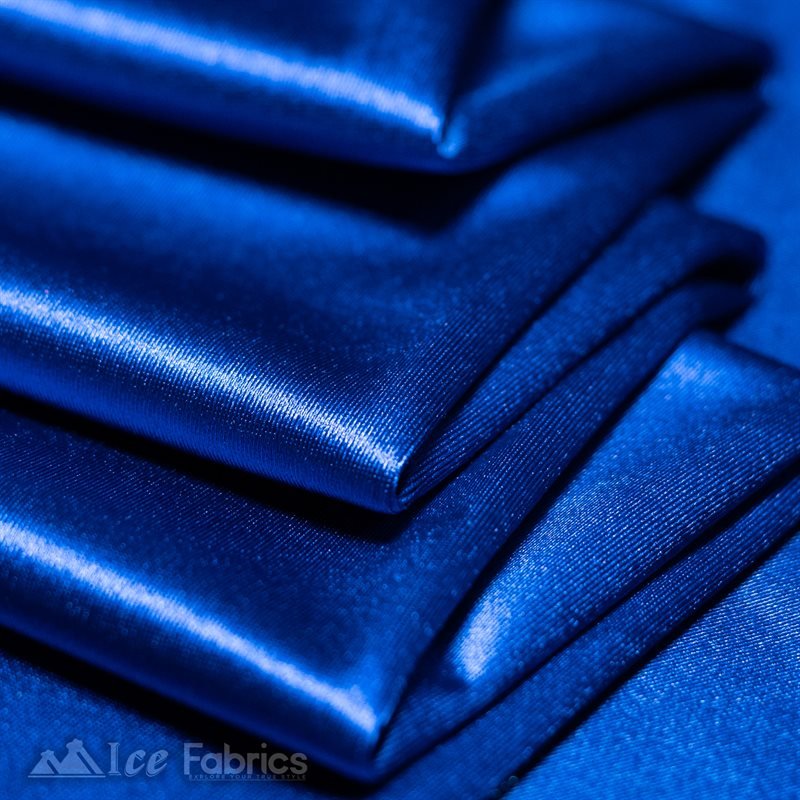 Buy Casino Shiny Royal Blue Spandex 4 Way Stretch Wholesale Satin Fabric