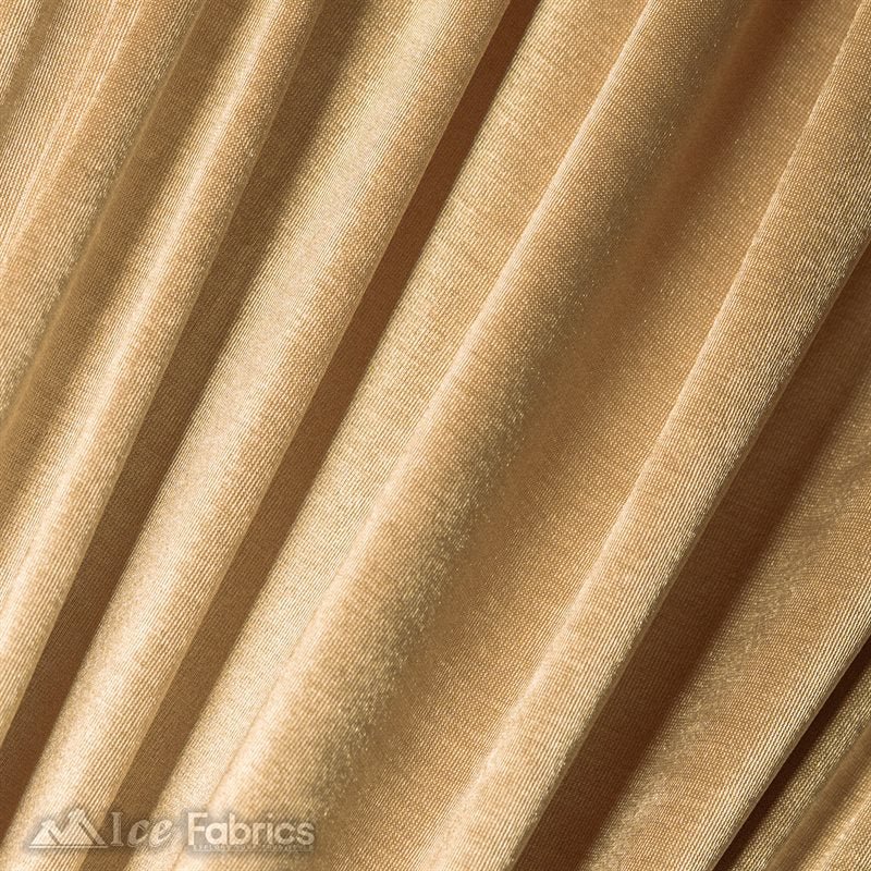 Casino Shiny Champagne Spandex 4 Way Stretch Satin FabricICE FABRICSICE FABRICS1 Yard ChampagneBy The Yard (60" Wide)Thick and HeavyCasino Shiny Champagne Spandex 4 Way Stretch Satin Fabric ICE FABRICS
