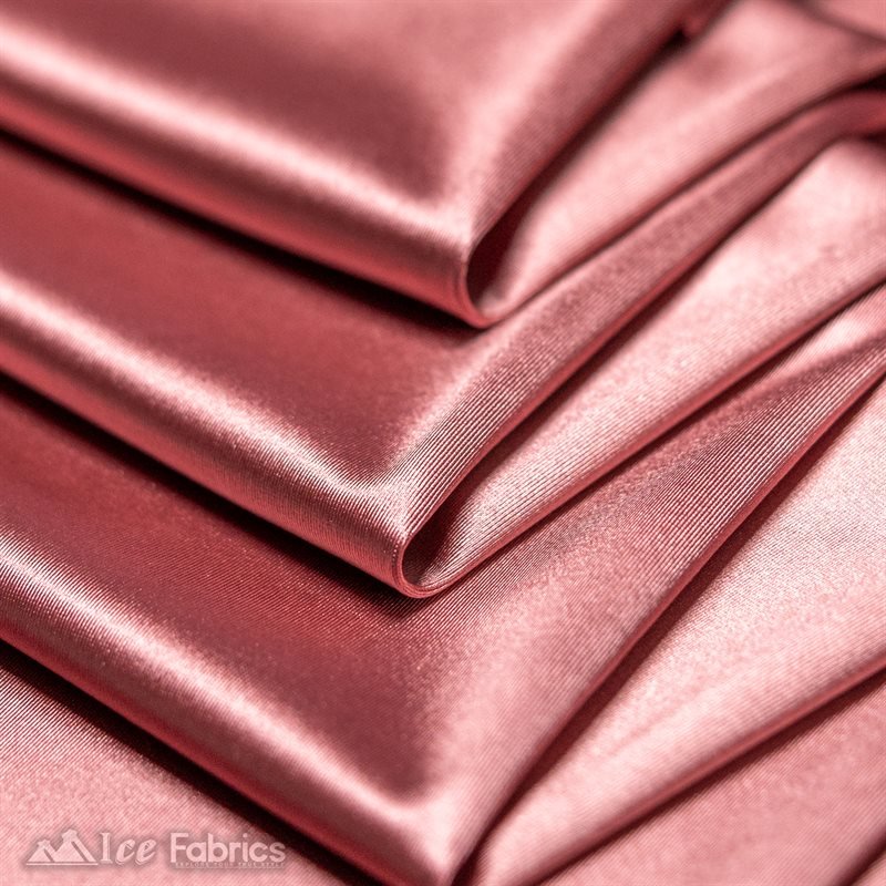 Casino Shiny Dusty Rose Spandex 4 Way Stretch Satin FabricICE FABRICSICE FABRICS1 Yard Dusty RoseBy The Yard (60" Wide)Thick and HeavyCasino Shiny Dusty Rose Spandex 4 Way Stretch Satin Fabric ICE FABRICS