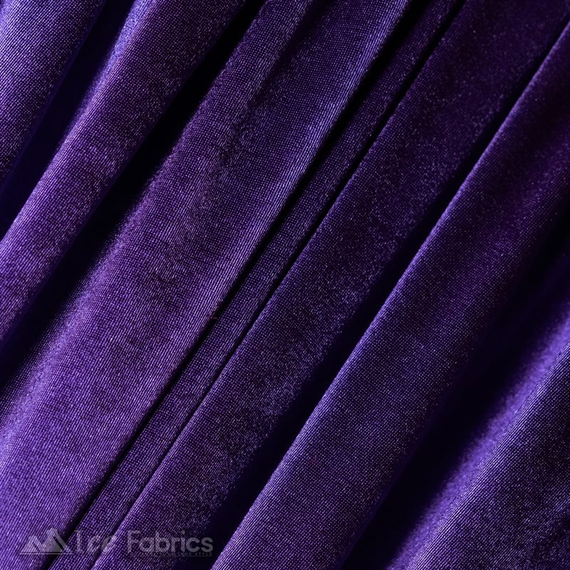 Casino Shiny Purple Spandex 4 Way Stretch Satin FabricICE FABRICSICE FABRICS1 Yard PurpleBy The Yard (60" Wide)Thick and HeavyCasino Shiny Purple Spandex 4 Way Stretch Satin Fabric ICE FABRICS