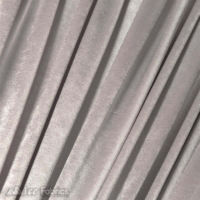 Casino Shiny Silver Spandex 4 Way Stretch Satin FabricICE FABRICSICE FABRICS1 Yard SilverBy The Yard (60" Wide)Thick and HeavyCasino Shiny Silver Spandex 4 Way Stretch Satin Fabric ICE FABRICS