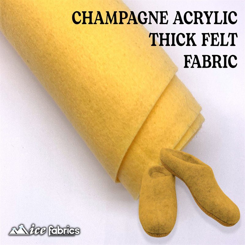 Champagne Acrylic Wholesale Felt Fabric 1.6mm ThickICE FABRICSICE FABRICSBy The Roll (72" Wide)Champagne Acrylic Wholesale Felt Fabric (20 Yards Bolt ) 1.6mm Thick ICE FABRICS