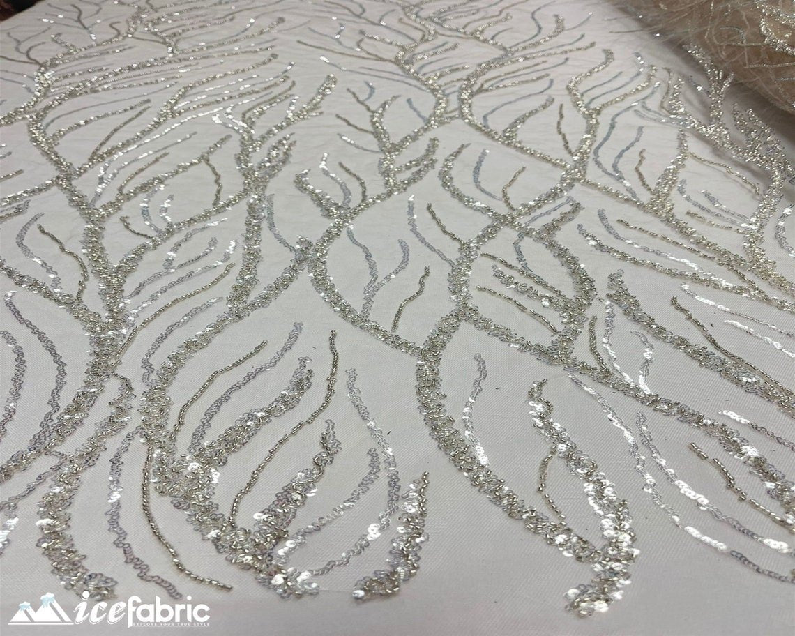 Champagne Handmade Beaded Fabric / Lace Fabric With SequinICE FABRICSICE FABRICSBy the yardChampagne Handmade Beaded Fabric / Lace Fabric With Sequin ICE FABRICS