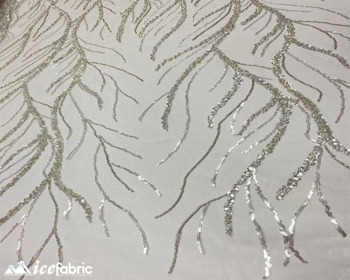 Champagne Handmade Beaded Fabric / Lace Fabric With SequinICE FABRICSICE FABRICSBy the yardChampagne Handmade Beaded Fabric / Lace Fabric With Sequin ICE FABRICS