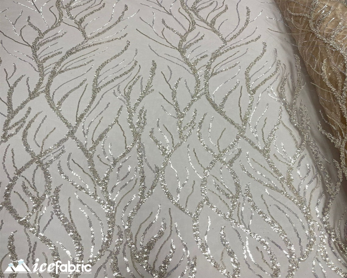 LACE WITH BEADS AND SEQUINS EMBROIDERY 52″ – Malaysia's Best