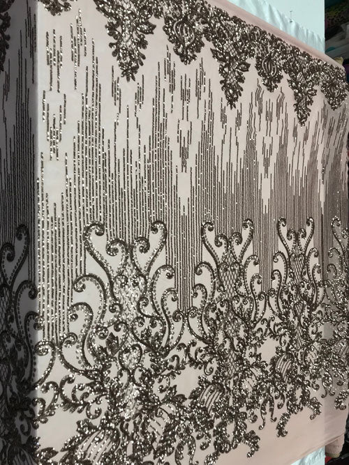 Champagne Luxury Design 4 Way Stretch Sequin Fabric By The YardICE FABRICSICE FABRICSBy The Yard (58" Wide)Champagne Luxury Design 4 Way Stretch Sequin Fabric By The Yard ICE FABRICS