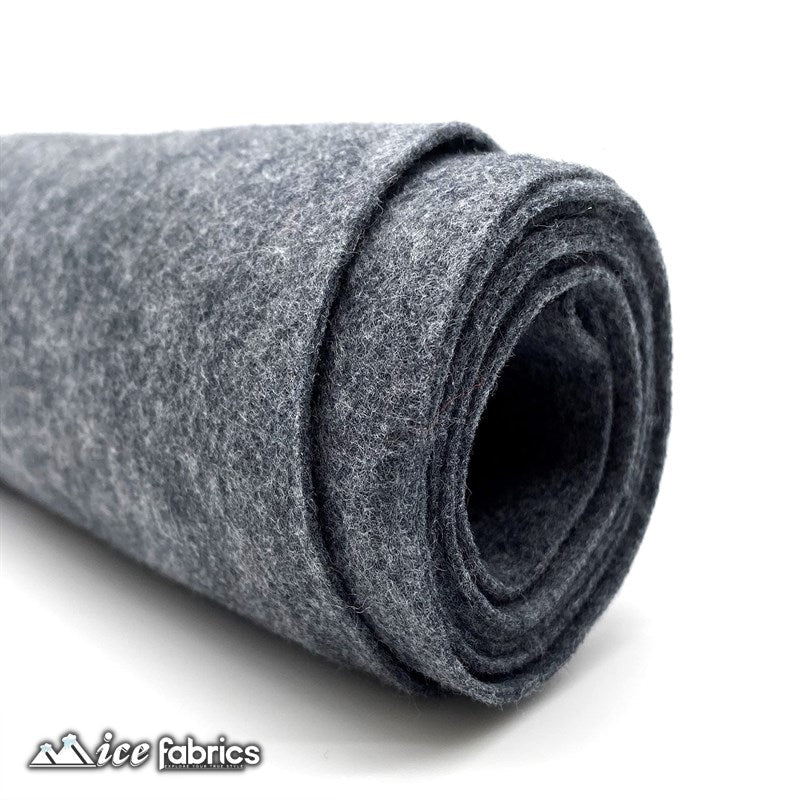 Charcoal Acrylic Wholesale Felt Fabric 1.6mm ThickICE FABRICSICE FABRICSBy The Roll (72" Wide)Charcoal Acrylic Wholesale Felt Fabric (20 Yards Bolt ) 1.6mm Thick ICE FABRICS