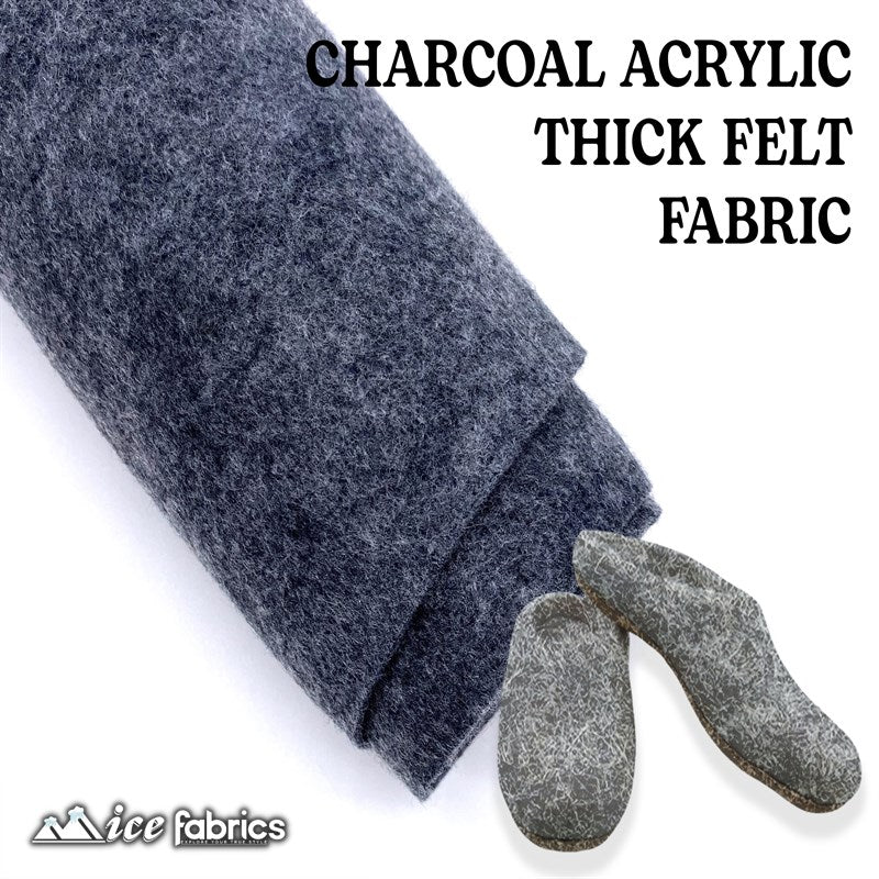 Charcoal Felt Material Acrylic Felt Material 1.6mm ThickICE FABRICSICE FABRICSBy The YardCharcoal Felt Material Acrylic Felt Material 1.6mm Thick ICE FABRICS