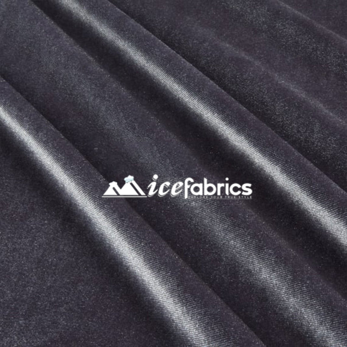 Charcoal Luxury Stretch Velvet Fabric _ Spandex FabricVelvet FabricICE FABRICSICE FABRICSCharcoal Luxury Stretch Velvet Fabric _ Spandex Fabric ICE FABRICS