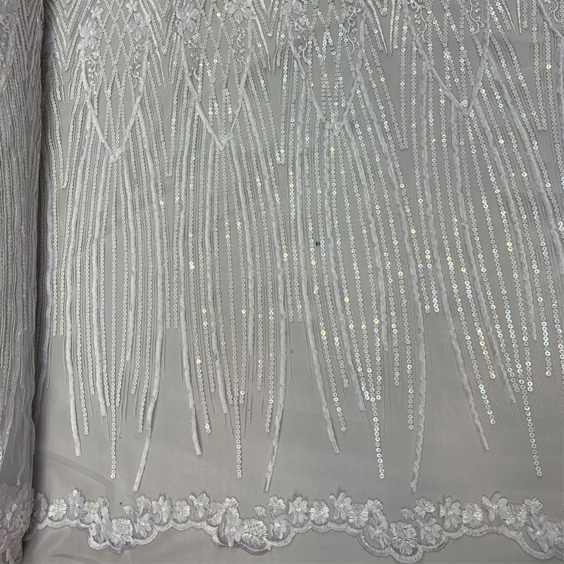 Corded 3D Flowers/Floral Mesh Lace Sequins Fabric By The Yard For Gowns, Skirts, Prom DressesICEFABRICICE FABRICSRoyal BlueCorded 3D Flowers/Floral Mesh Lace Sequins Fabric By The Yard For Gowns, Skirts, Prom Dresses ICEFABRIC White