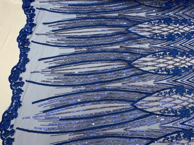 Corded 3D Flowers/Floral Mesh Lace Sequins Fabric By The Yard For Gowns, Skirts, Prom DressesICEFABRICICE FABRICSRoyal BlueCorded 3D Flowers/Floral Mesh Lace Sequins Fabric By The Yard For Gowns, Skirts, Prom Dresses ICEFABRIC Royal Blue