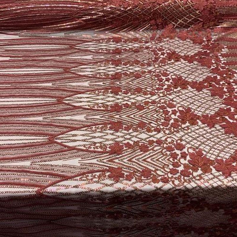 Corded 3D Flowers/Floral Mesh Lace Sequins Fabric By The Yard For Gowns, Skirts, Prom DressesICEFABRICICE FABRICSBurgundyCorded 3D Flowers/Floral Mesh Lace Sequins Fabric By The Yard For Gowns, Skirts, Prom Dresses ICEFABRIC Burgundy