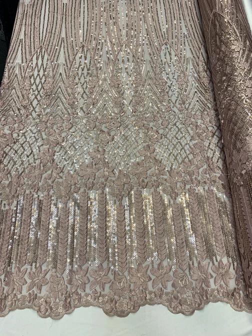 Corded 3D Flowers/Floral Mesh Lace Sequins Fabric By The Yard For Gowns, Skirts, Prom DressesICEFABRICICE FABRICSDusty RoseCorded 3D Flowers/Floral Mesh Lace Sequins Fabric By The Yard For Gowns, Skirts, Prom Dresses ICEFABRIC Dusty Rose