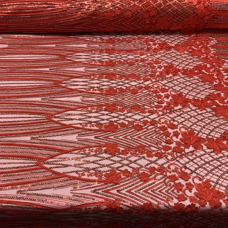Corded 3D Flowers/Floral Mesh Lace Sequins Fabric By The Yard For Gowns, Skirts, Prom DressesICEFABRICICE FABRICSRedCorded 3D Flowers/Floral Mesh Lace Sequins Fabric By The Yard For Gowns, Skirts, Prom Dresses ICEFABRIC Red