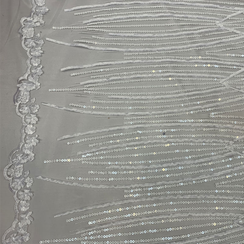 Corded 3D Flowers/Floral Mesh Lace Sequins Fabric By The Yard For Gowns, Skirts, Prom DressesICEFABRICICE FABRICSRoyal BlueCorded 3D Flowers/Floral Mesh Lace Sequins Fabric By The Yard For Gowns, Skirts, Prom Dresses ICEFABRIC White