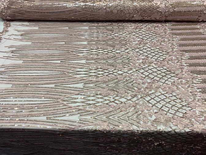 Corded 3D Flowers/Floral Mesh Lace Sequins Fabric By The Yard For Gowns, Skirts, Prom DressesICEFABRICICE FABRICSDusty RoseCorded 3D Flowers/Floral Mesh Lace Sequins Fabric By The Yard For Gowns, Skirts, Prom Dresses ICEFABRIC Dusty Rose