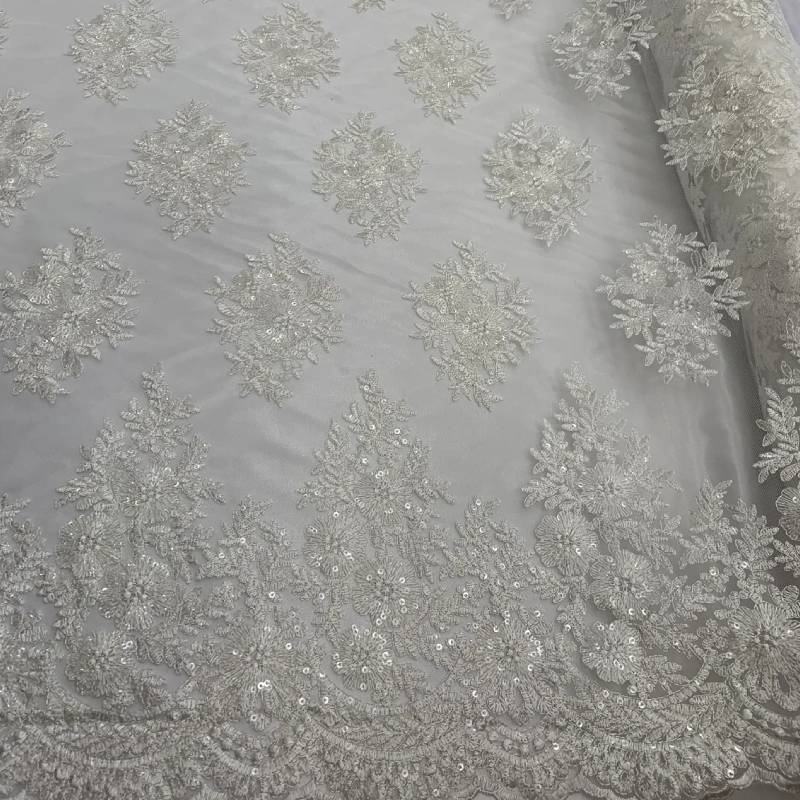 Corded flowers white lace fabricICE FABRICSICE FABRICSBy The YardCorded flowers white lace fabric ICE FABRICS