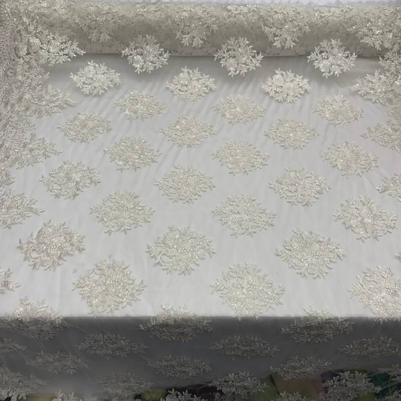 Corded flowers white lace fabricICE FABRICSICE FABRICSBy The YardCorded flowers white lace fabric ICE FABRICS