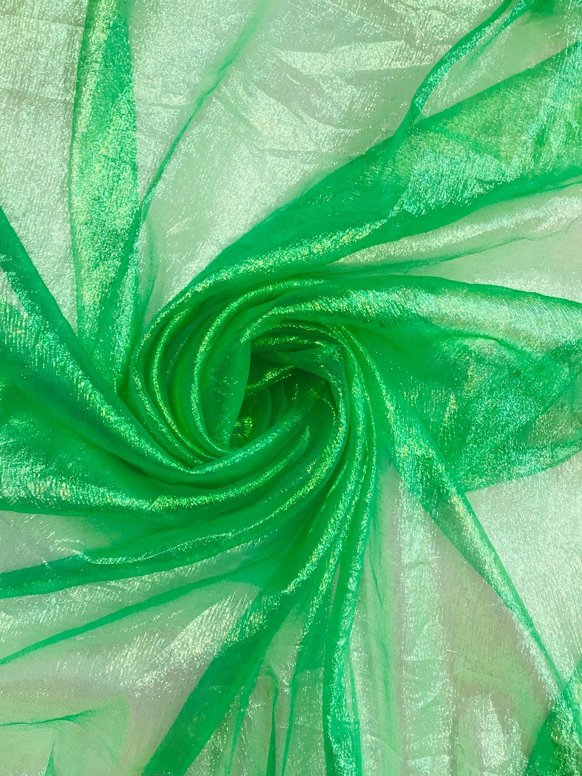 Crystal Sheer Iridescent Organza Fabric_ Lime Iridescent FabricICE FABRICSICE FABRICSBy The YardCrystal Sheer Iridescent Organza Fabric_ Lime Iridescent Fabric ICE FABRICS