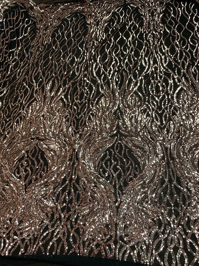 Damask Embroidery Fabric 4 Way Stretch Sequin Luxury FabricICEFABRICICE FABRICSGold On Black meshBy The Yard (58" Wide)Damask Embroidery Fabric 4 Way Stretch Sequin Luxury Fabric ICEFABRIC Gold On Black mesh