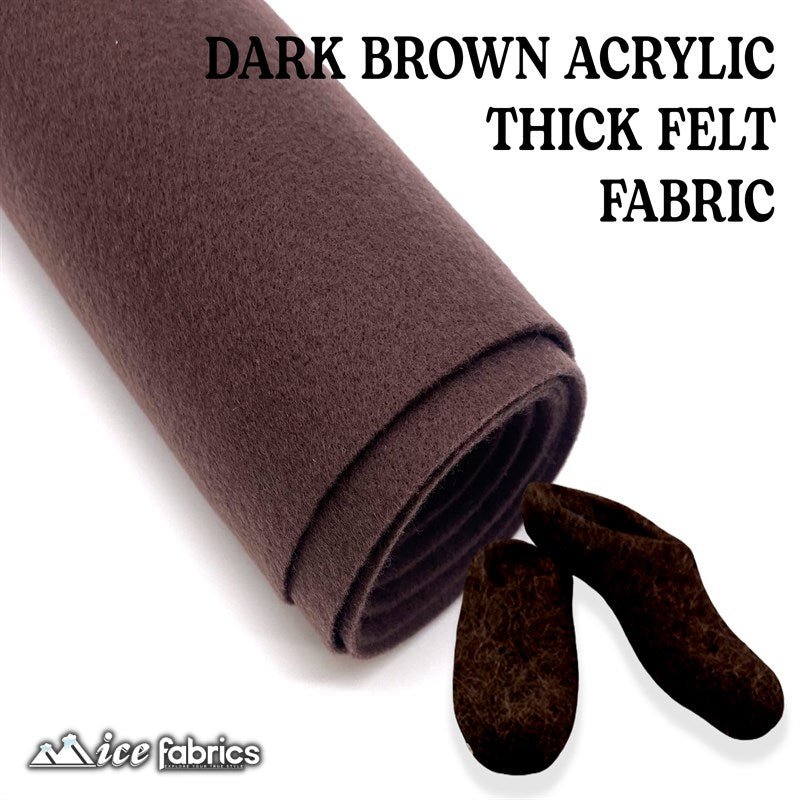 Dark Brown Acrylic Felt Fabric / 1.6mm Thick _ 72” WideICE FABRICSICE FABRICSBy The YardDark Brown Acrylic Felt Fabric / 1.6mm Thick _ 72” Wide ICE FABRICS