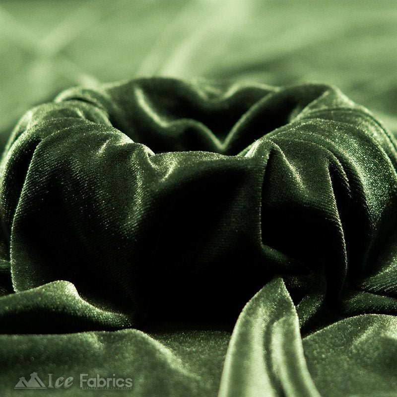 Dark Olive Green Wholesale Velvet Fabric Stretch | 60" WideICE FABRICSICE FABRICS20 Yards Dark Olive GreenDark Olive Green Wholesale Velvet Fabric Stretch | 60" Wide