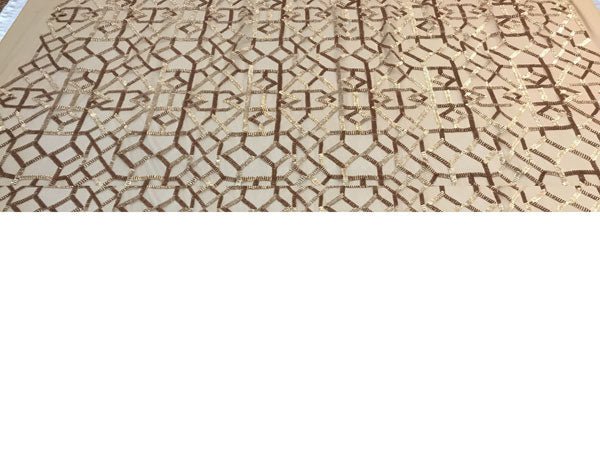 Decent Embroidery Design 4 Way Stretch Sequin Fabric For Wedding Prom Fashion Decorations DressesICE FABRICSICE FABRICSBurgundyBy The Yard (58" Wide)Decent Embroidery Design 4 Way Stretch Sequin Fabric For Wedding Prom Fashion Decorations Dresses ICE FABRICS Champagne