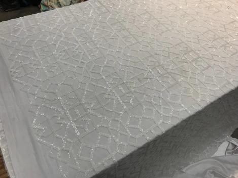 Decent Embroidery Design 4 Way Stretch Sequin Fabric For Wedding Prom Fashion Decorations DressesICE FABRICSICE FABRICSBlackBy The Yard (58" Wide)Decent Embroidery Design 4 Way Stretch Sequin Fabric For Wedding Prom Fashion Decorations Dresses ICE FABRICS Ivory
