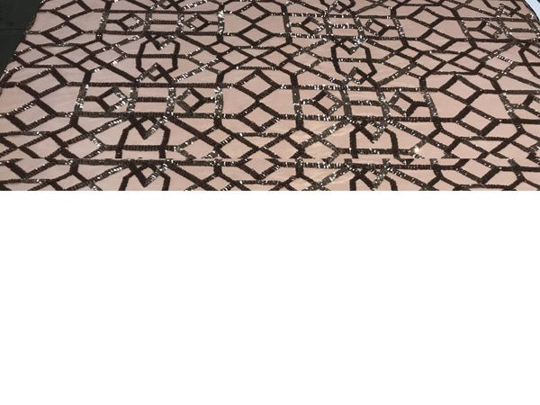 Decent Embroidery Design 4 Way Stretch Sequin Fabric For Wedding Prom Fashion Decorations DressesICE FABRICSICE FABRICSChampagneBy The Yard (58" Wide)Decent Embroidery Design 4 Way Stretch Sequin Fabric For Wedding Prom Fashion Decorations Dresses ICE FABRICS Black