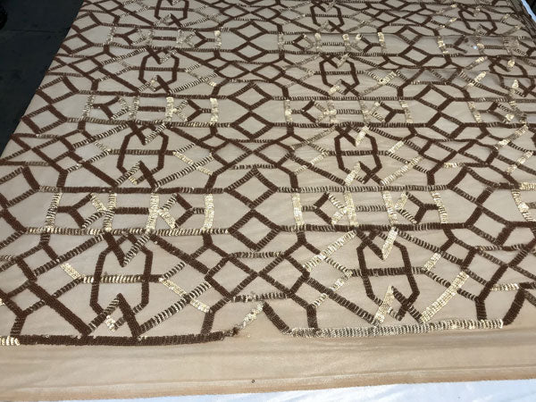 Decent Embroidery Design 4 Way Stretch Sequin Fabric For Wedding Prom Fashion Decorations DressesICE FABRICSICE FABRICSBurgundyBy The Yard (58" Wide)Decent Embroidery Design 4 Way Stretch Sequin Fabric For Wedding Prom Fashion Decorations Dresses ICE FABRICS Champagne