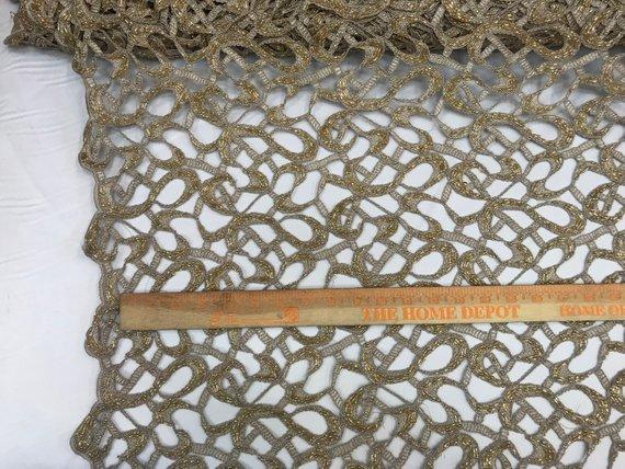 Design Beaded Mesh Lace Fabric Bridal Wedding ClothesICE FABRICSICE FABRICSDk GoldDesign Beaded Mesh Lace Fabric Bridal Wedding Clothes BAZZAR TEXTILE Dk Gold