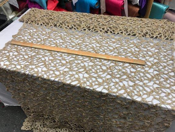 Design Beaded Mesh Lace Fabric Bridal Wedding ClothesICE FABRICSICE FABRICSDk GoldDesign Beaded Mesh Lace Fabric Bridal Wedding Clothes BAZZAR TEXTILE Dk Gold