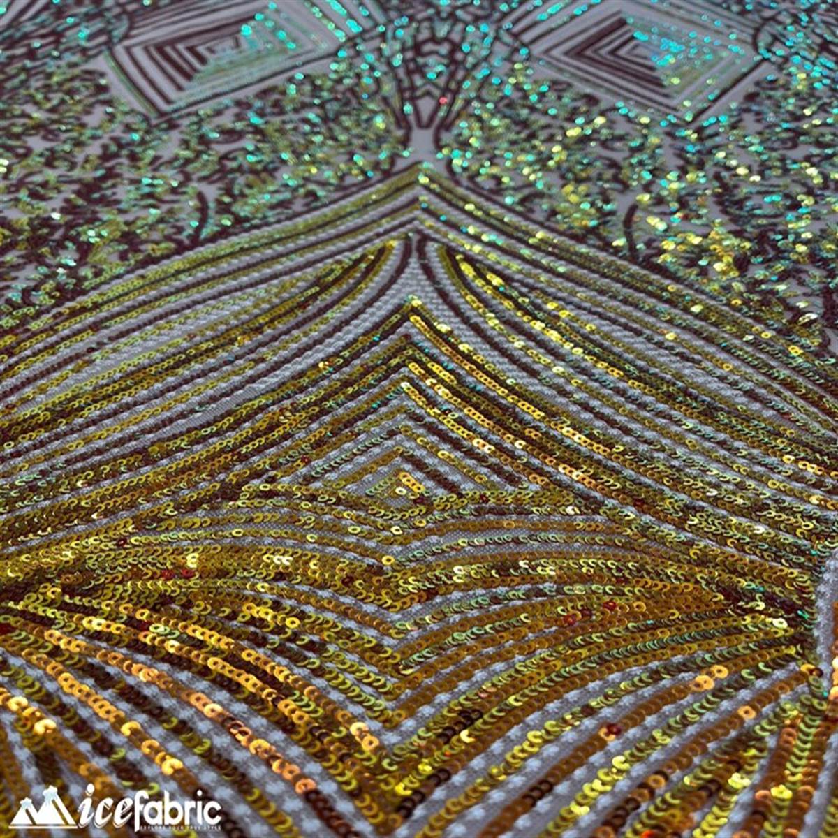 Diamond Geometric Stretch Sequin Fabric On MeshICE FABRICSICE FABRICSOrangeBy The YardDiamond Geometric Stretch Sequin Fabric On Mesh ICE FABRICS Orange