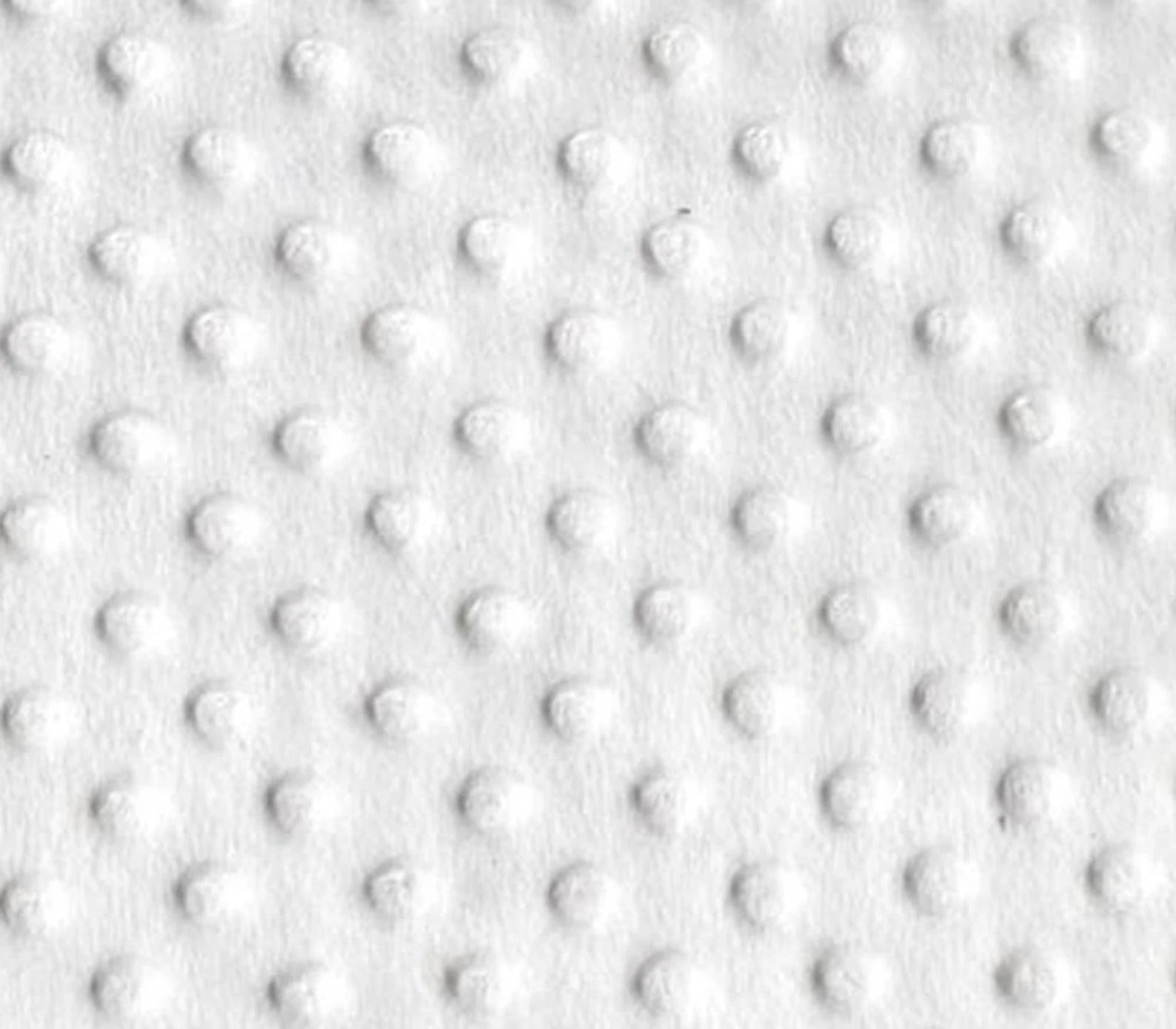 Dimple Dot Minky Fabric Sold By The Yard - 36"/ 58" White