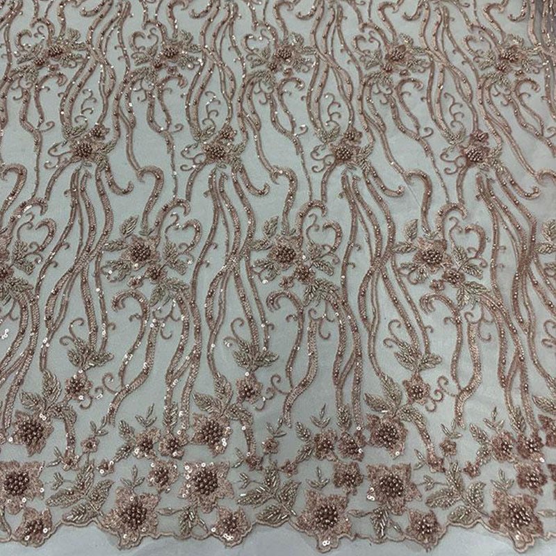 Dusty Rose Beaded Fabric Luxury Fabric Embroidery Fabric Fashion FabricICEFABRICICE FABRICSDusty Rose Beaded Fabric Luxury Fabric Embroidery Fabric Fashion Fabric ICEFABRIC