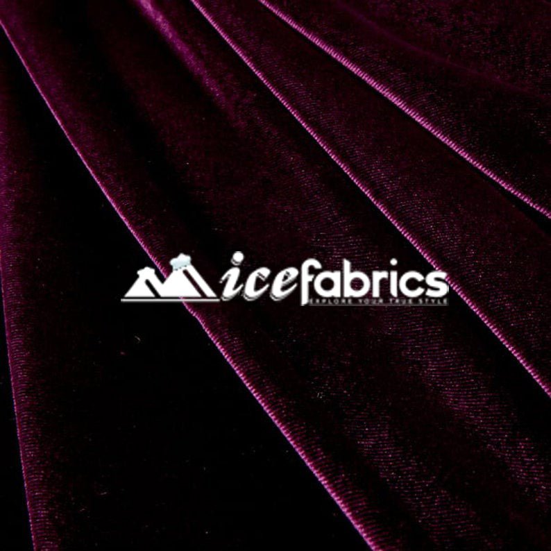 PURPLE POLYESTER STRETCH VELVET FABRIC (60 in.) Sold By The Yard