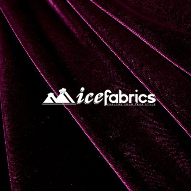 Eggplant Luxury Stretch Velvet Fabric _ Spandex FabricVelvet FabricICE FABRICSICE FABRICSEggplant Luxury Stretch Velvet Fabric _ Spandex Fabric ICE FABRICS