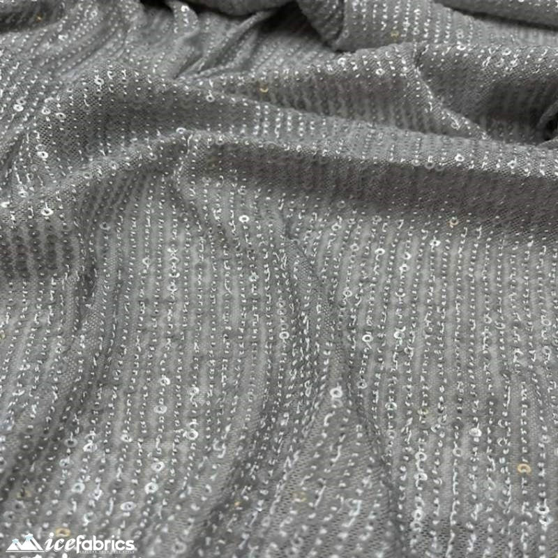 Elegant 2 Way All Over Stretch Sequin FabricICE FABRICSICE FABRICSBy The Yard58 inches WideSilverElegant 2 Way All Over Stretch Sequin Fabric ICE FABRICS Silver