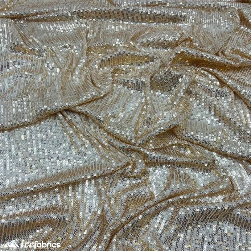 Elegant 2 Way All Over Stretch Sequin FabricICE FABRICSICE FABRICSBy The Yard58 inches WideGoldElegant 2 Way All Over Stretch Sequin Fabric ICE FABRICS Gold