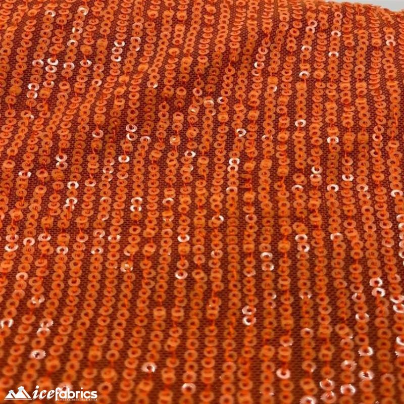 Elegant 2 Way All Over Stretch Sequin FabricICE FABRICSICE FABRICSBy The Yard58 inches WideNeon OrangeElegant 2 Way All Over Stretch Sequin Fabric ICE FABRICS Neon Orange