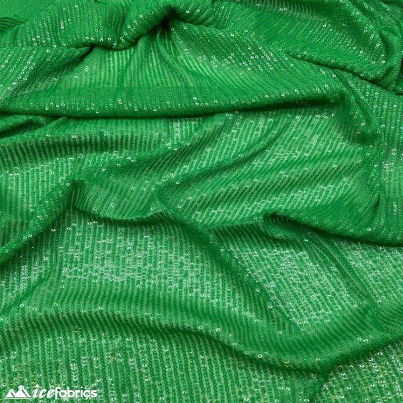 Elegant 2 Way All Over Stretch Sequin FabricICE FABRICSICE FABRICSBy The Yard58 inches WideKelly GreenElegant 2 Way All Over Stretch Sequin Fabric ICE FABRICS Kelly Green